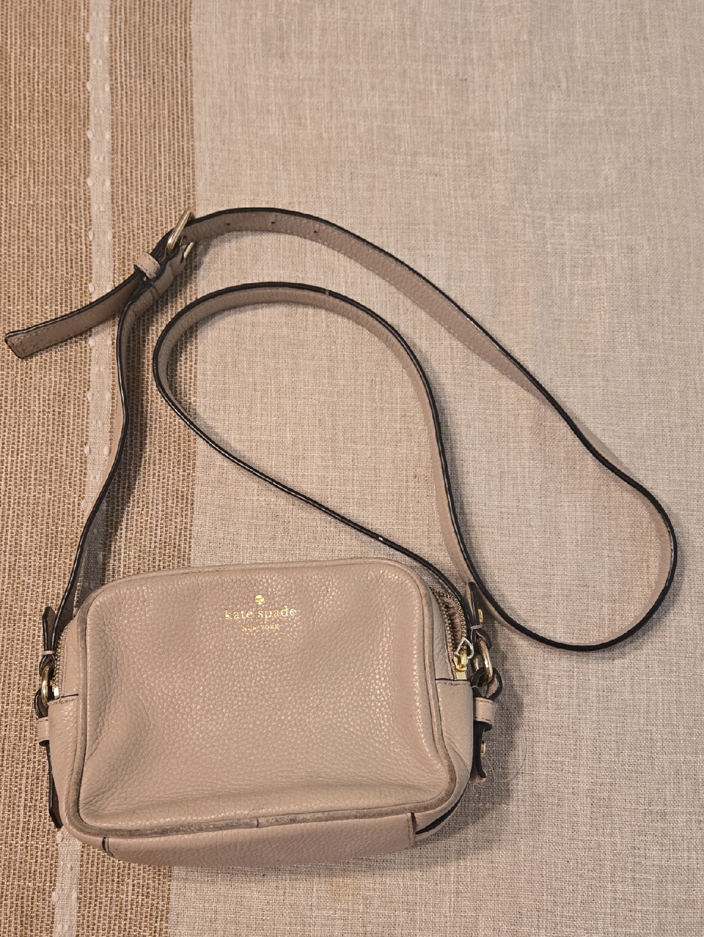 kate spade Mindy Pebbled Leather Crossbody Bag in Light Taupe